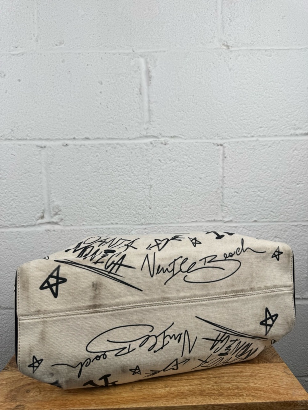 Golden Goose Natural Kuroki Graffiti Canvas Tote Bag Made in Italy - Picture 9 of 16